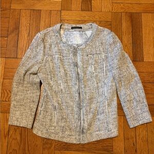 Elie Tahari Light Gray Textured Blazer